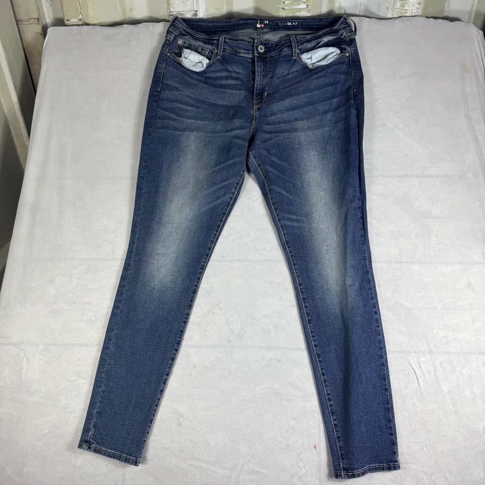 Denizen Levi's Womens Essential Skinny Jeans Blue Denim Stretch Slim Fit 18L